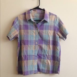 Women's short sleeve button down
